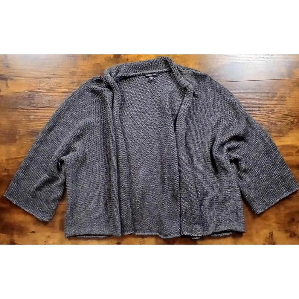 Eileen Fisher Cardigan Sweater Italian Yarn Blend Size XL Metallic